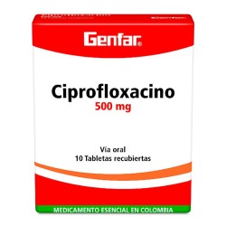 Ciprofloxacino Genfar 10 Tabletas 500mg