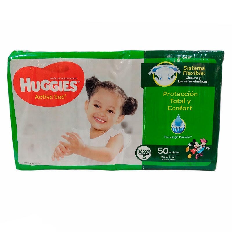 Pañales Huggies Active Sec Etapa 5 50 Und