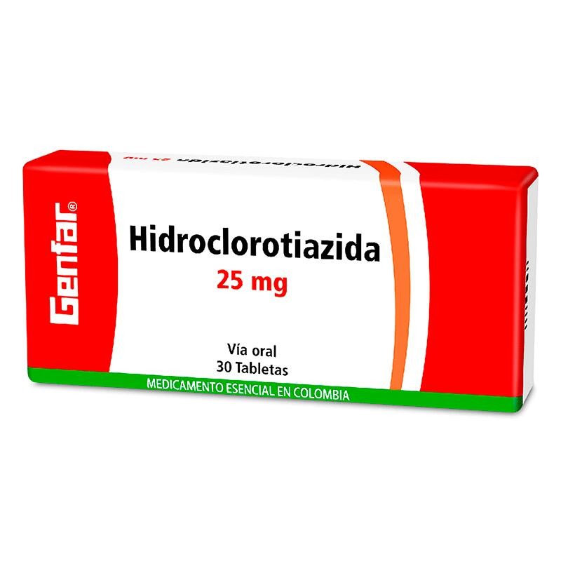 Hidroclorotiazida Genfar 30 Tabletas 25mg