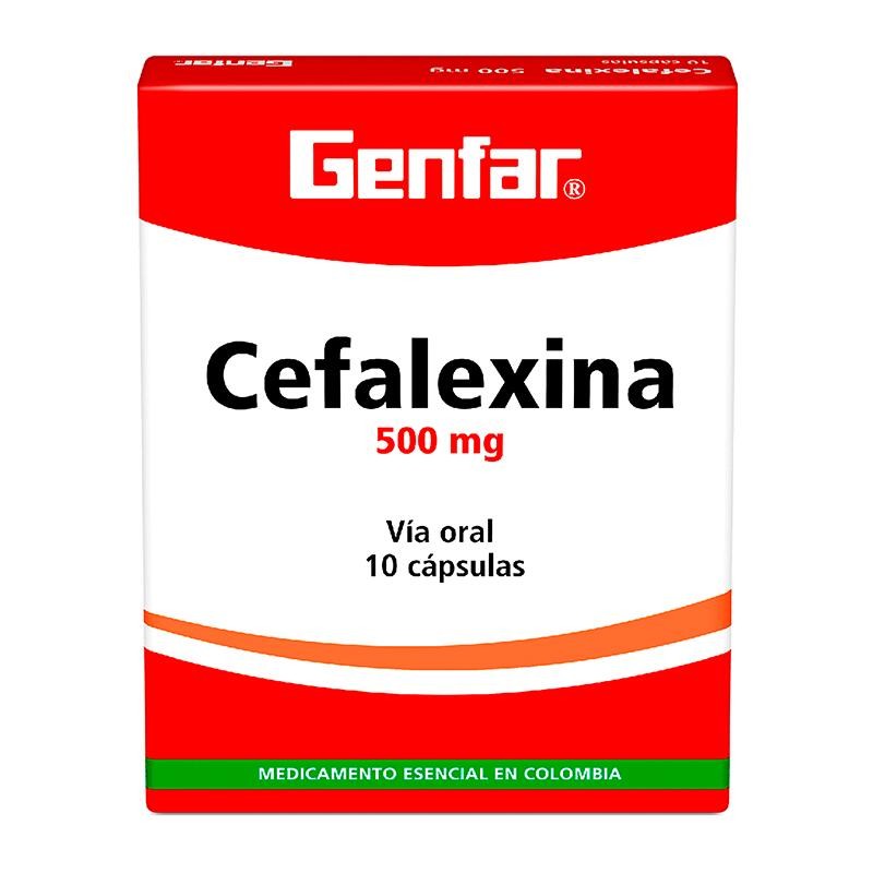 Cefalexina Genfar 10 Cápsulas 500mg