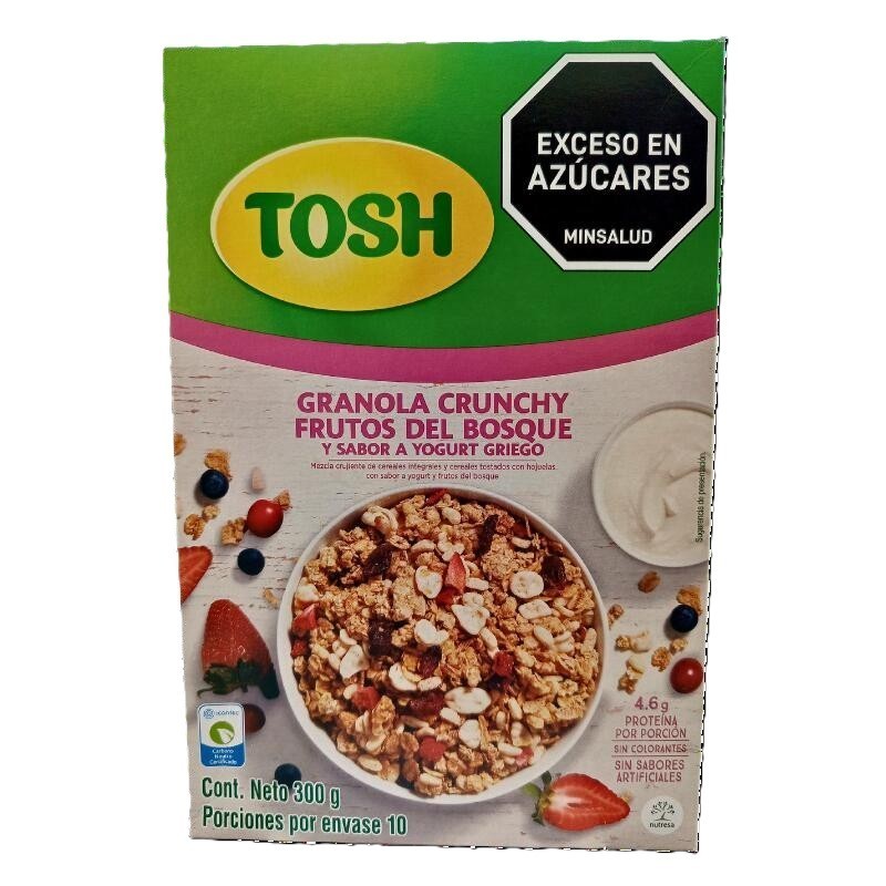 Cereal Tosh Granola Crunchy Frutos Rojos Yogurt Griego 300gr