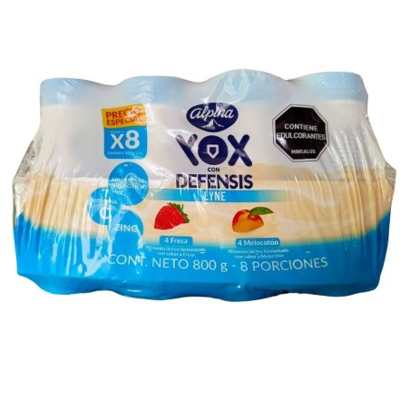 Yogurt Yox Sin Azúcar 8 Und 800gr