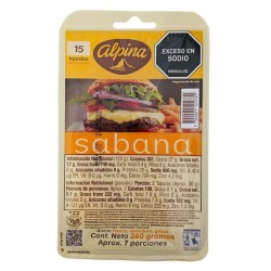 Queso Alpina Sabana Tajado 15 Tajadas  240gr